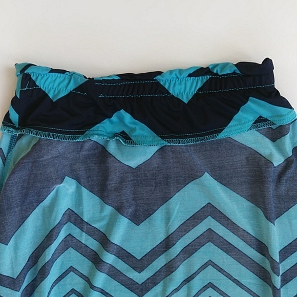 Vintage Lucy Lucy Love Chevron Maxi Side Tie A-Line Skirt XS Blue Navy - Picture 10 of 13